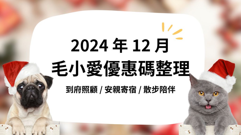 2024年12月毛小愛優惠碼整理